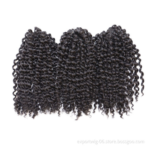 Crochet Braid Extensions 3pcs 60 strands Synthetic Bulk Hair 8inch Spring Twist Kinky Curly Crochet Braids Hair